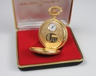 Reuge Pocket Watch Music Box Hunter Case Gold Plated White Dial