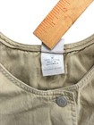 Vintage Denim Midi Overall Dress M Cottagecore Farm Chore Olive khaki Button Up