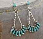 Santa Fe Style Turquoise Earrings In Sterling Silver 5 60ctw