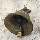 Old Temple Bell Vintage Brass Bronze Color Cowbell Traditional Hanging India