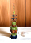 Vtg 1970 s Mid-century Spanish Revival Ceramic Table Lamp Orange   Green  24  