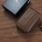 Galiner Travel Leather Cigar Humidor Case Cedar Wood Humidity Box Holder 4ct