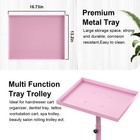Salon Tray Cart Tattoo Tray Rolling Tray Adjustable Height Pink Storage Tray