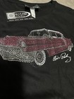 Graceland Elvis Presley Black T-shirt Stunning Pink Rhinestone Cadillac Medium