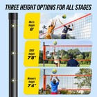 Outdoor Portable Volleyball Net Set System W  Adjustable Height Steel Poles pump