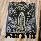 Our Lady Guadalupe Virgen Maria Poncho   Acrylic Poncho   One Size    Black