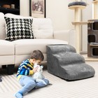 3-tier Pet Stairs Ladder Foam Dog Ramp Non-slip Dog Steps Soft For High Sofa Bed
