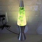 Vintage 1997 Lava Lite 16 5    Green Lava Clear Lamp Silver Base Y2k Tested Works