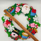 Vtg Finished Bucilla 86363 Christmas Wreath Toys Felt Applique Sequins 15 