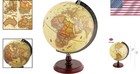 10-inch Antique Globe With Polished Wood Stand - Vintage-inspired Learning Tool