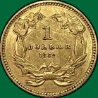 1862 Indian Princess Gold Dollar Choice Almost Uncirculated Au  Coin  39283