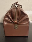 Vintage Antique Brown Leather Doctor   s House Call Medical Bag Read Description
