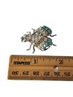 Vintage Sterling Silver 925 Quartz   Turquoise Fly Insect Bug Brooch Pin
