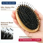 Bamboo Boar Bristle Hair Brush For Women  Men   Kids - Detangling Brush For All