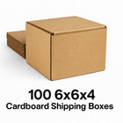 100 6x6x4 Corrugated Shipping Boxes Packing Mailing Kraft Carton Lot - Free Ship
