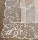 Vintage French Needle Run Lace Handkerchief White  item  13  Deep Lace