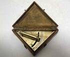 Antique Brass Clinometer Inclinometer   Case  Brass Vintage Precision Instrument