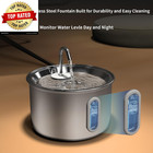 Stainless Steel Cat Water Fountain  Corded 3l 101oz Pet Water Fountain  Dog Wate