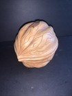 Vintage Walnut Shape Wood Hinged Box Ceramic Lined Trinket Jewelry Nut Bowl Read