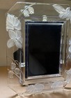 Mikasa Frosted Floral Relief Glass Photo Picture Frame 