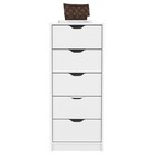 Five Drawer Narrow Dresser  White Finish  5 3 h X 14 3 w X 13 5 d