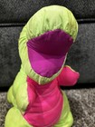 Fisher Price Dinosaur Neon Green Pink Dino Roar 1992 Puffalump Squeeze Plush Toy