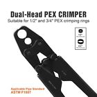 Pex Crimping Tool Kit Dual Head For 1 2  And 3 4  Pex Copper Crimp Rings