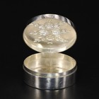 Vtg Sterling Silver - Wallace Victorian Flower Repousse Pill Box Container - 17g