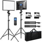 Led Video Light Panel Bi-color 3000k-8000k Dimmable Photography Lighting 2 Packs