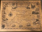 Vintage Antique Copper Plated Map Of    britain The South West   