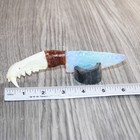 Badger Jaw Handle Opalite Blade Ornamental Knife  03465     Mountain Man Knife