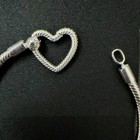 Silver 925 Heart Closure Snake Chain Charm Bracelet 599539c00-18cm