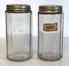 Antique Hoosier Cabinets Spice Jars  Set Of 2  4 3 4  X 2    Charming