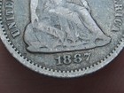 1867 P Seated Liberty Half Dime- Philadelphia  Vg fine Details