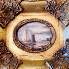 Vintage Miniature Artwork Print On Board Of A Clipper sailing Ship