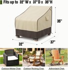 Mr  Cover Patio Chair Covers Waterproof 2 Pack 32x37x36 Inch Uv Windproof Khaki