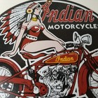 Vintage Indian Motorcycles Sign - Gas Station Service Dealership Ad Sign