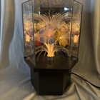 Vtg 1980s Hexagon Fiber Optic Spinning Flower Motion Lamp Color Changing Light
