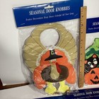 Vintage 5 Door Knob Hangers Puffy Fabric  Christmas Thanksgiving Easter Decor
