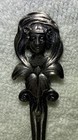 Antique Art Nouveau Figural Solid 800 Silver Spoon Ornate Lady   Iris Flower