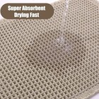  2 Pieces Bathroom Rugs Set  Washable Waffle Bath Mats Super Absorbent Brown