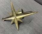 Rare Vintage Mid-century Modern Brass Starburst Sconce - Single Candle Holder