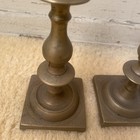 Pair Of Substantial Antique Brass Heavy Candle Sticks 8    Tall