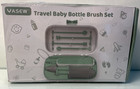 Baby Bottle Brush Cleaning Set Silicone Brush Rack Straw Tool Travel Kit