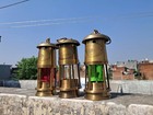 Antique Brass Oil Lamp     Nautical Ship Lantern  Maritime Vintage Lighting 3-unit