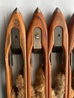  5  Old Wooden Weaving Loom Boat Shuttles W  Metal Tips 16  Vintage Textile Lot