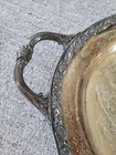 Vintage Silver Plated Victorian Rose Oval Serving Platter Wm Rogers 24 Inches