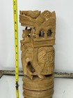 Indonesian Hand-carved Wooden Elephant Statue W  Rider   Canopy  Hindu