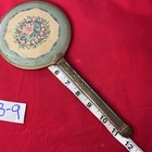 Vintage Hand Held Mirror  12     Beveled Edged Mirror  Floral Design  See Pictures