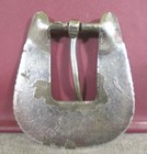 Vintage Silver Plate On Nickel Metal Alloy Turquoise Inlay Engraved Belt Buckle